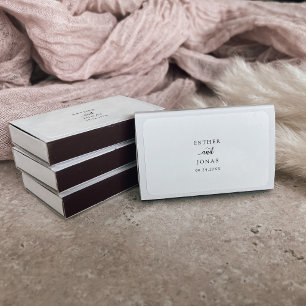 Vintage Script Wedding Favor Matchboxes