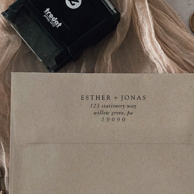 Vintage Script Wedding Return Address Self-inking Stamp (Creator Uploaded)