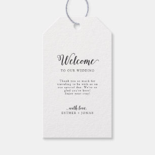 Vintage Script Wedding Welcome Gift Tags