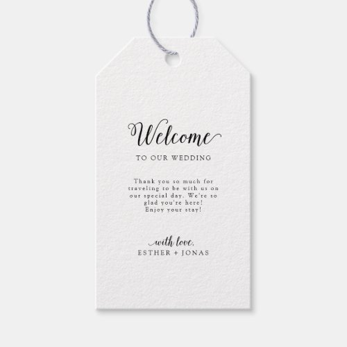 Vintage Script Wedding Welcome Gift Tags