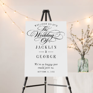 Vintage Script Wedding Welcome Sign