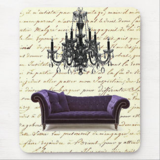 vintage scripts paris chandelier wedding mouse pad