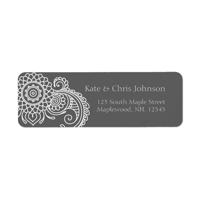 Vintage scroll design rerun address label-white label (Front)