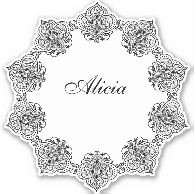 Vintage scroll frame sticker (Front)