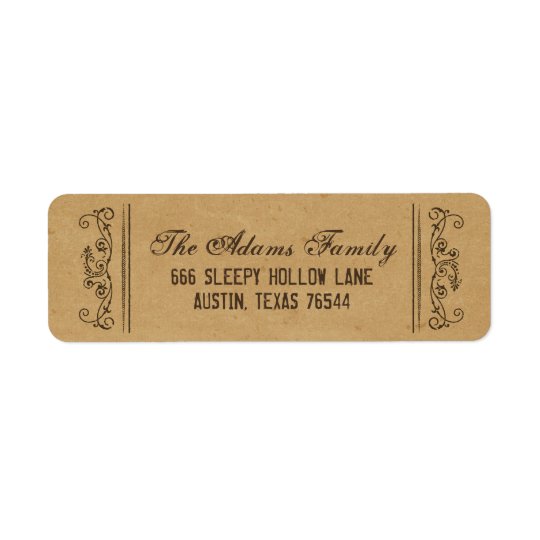 Vintage Scroll Halloween Return Address Labels