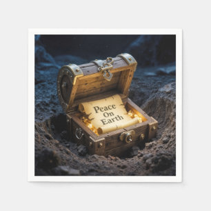 Vintage Scroll In a Treasure Chest Napkins