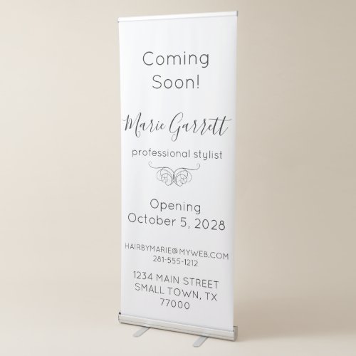 Vintage Scroll Salon Business Retractable Banner