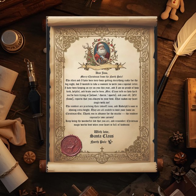 Vintage Scroll Santa Letter Template  (Creator Uploaded)
