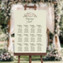 Vintage Scroll Table Plan Sign