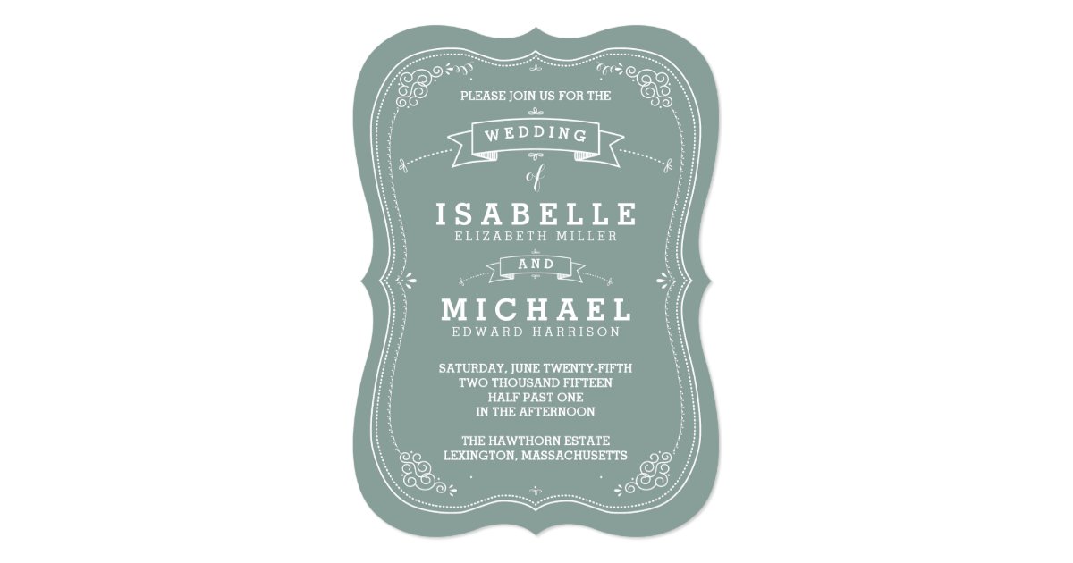 Vintage Scroll Wedding Invitation Green Zazzle Com Scroll wedding invitations go well with vintage themed weddings. vintage scroll wedding invitation green zazzle com