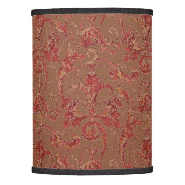 Vintage Scrolling Acanthus Foliage Pattern Lamp Shade (Front)