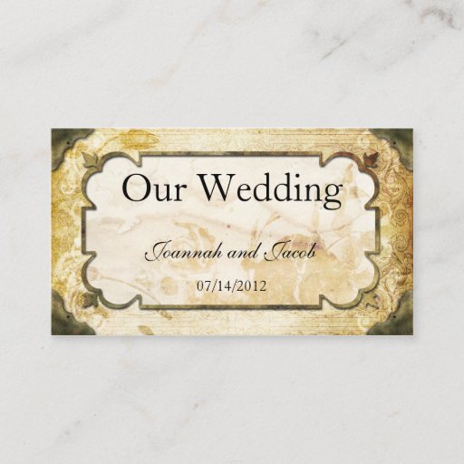 Customizable Vintage Scrolls Steampunk Wedding Website Card Business Card Template