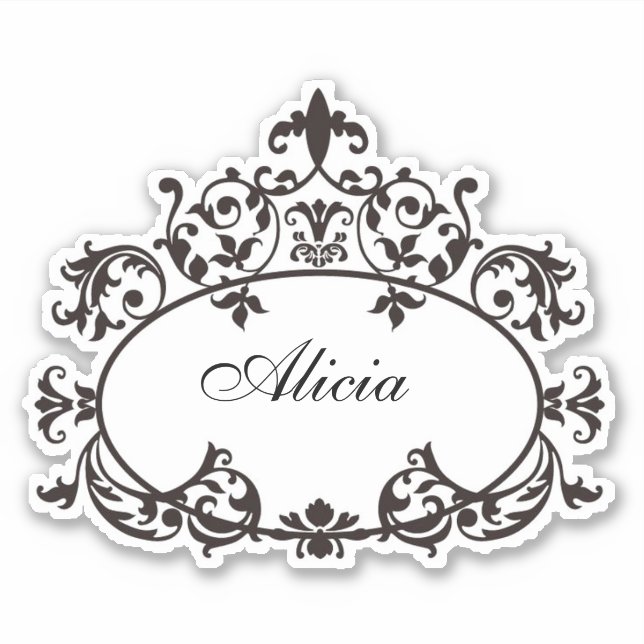 Vintage scrollwork frame sticker (Front)