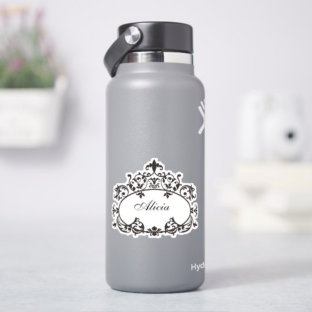 Vintage scrollwork frame sticker (HydroFlask)