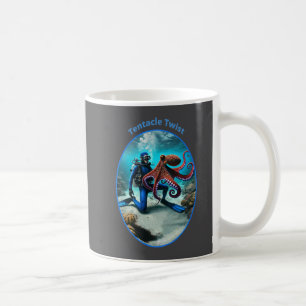 Vintage SCUBA Diver Dancing with a Big Octopus URM Coffee Mug