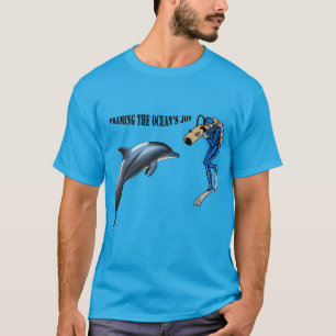 Vintage SCUBA Diver Photographing a Dolphin URM T-Shirt