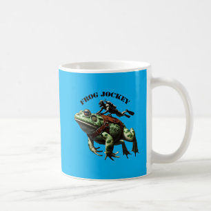 Vintage SCUBA Diving Diver Riding a Large Frog URM Coffee Mug