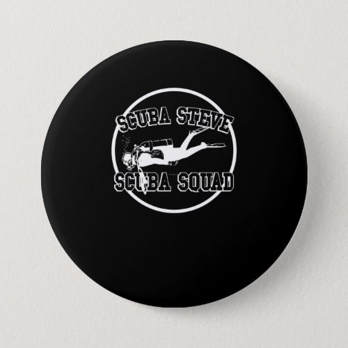 Vintage Scuba Steve Scuba Squad Diving Gift Button