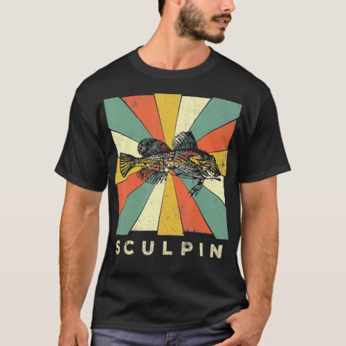 Vintage Sculpin Fish Lover Retro Style Animal T_Shirt