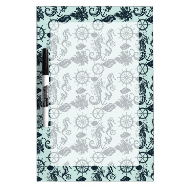 Vintage Sea Animal Pattern Dry Erase Board (Front)