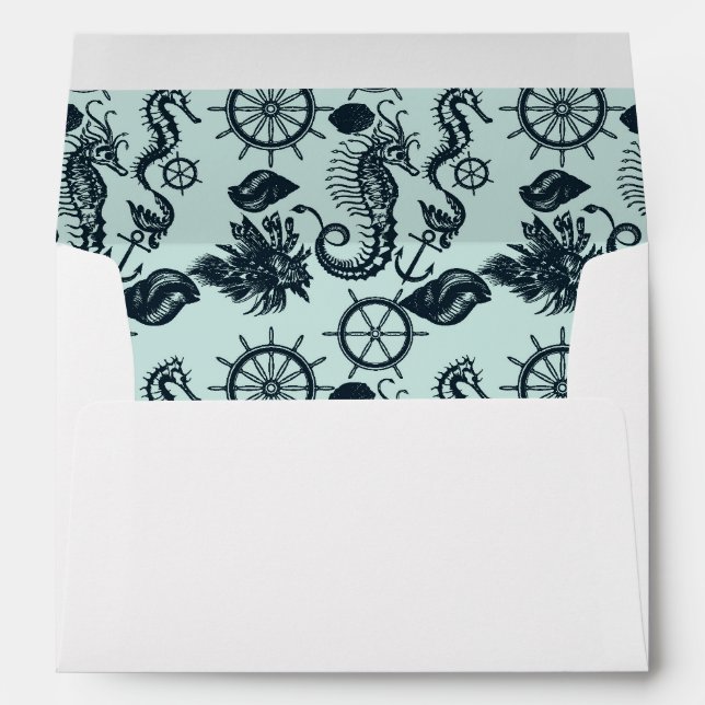 Vintage Sea Animal Pattern Envelope (Back (Bottom))