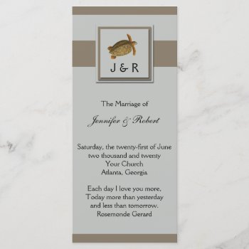 Vintage Sea Animals Wedding Program by NoteableExpressions at Zazzle