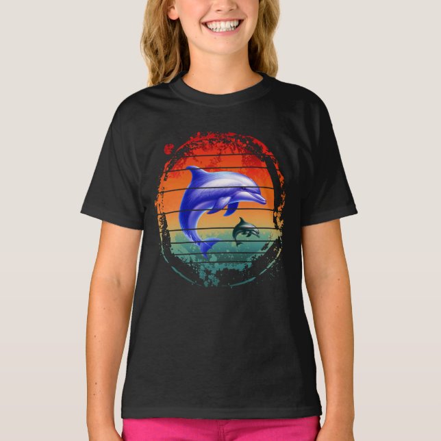 Vintage Sea Creature Dolphins T-Shirt (Front)