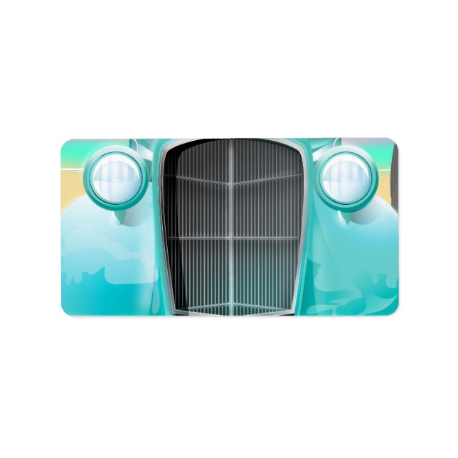 vintage sea foam green car label (Front)