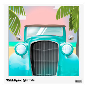 vintage sea foam green car wall sticker