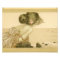 Vintage Sea Girl With Pink Rose Print