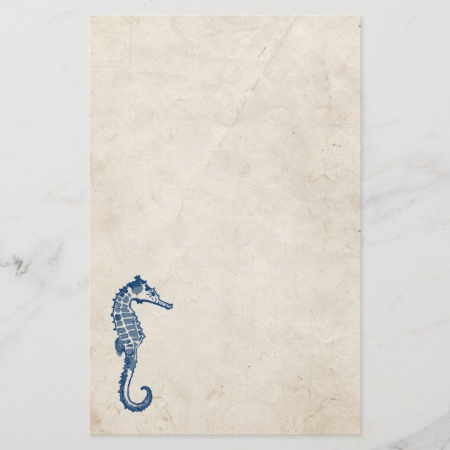 Vintage Sea Horse Stationery (Front)