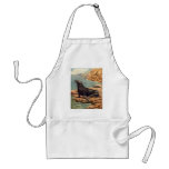 Vintage Sea Lion by the Seashore, Marine Mammals Adult Apron