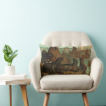 Vintage Sea Lions on the Beach, Marine Life Animal Lumbar Pillow