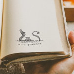 Vintage Sea Monster Mythical Ex Libris Book Rubber Stamp<br><div class="desc">A personalized book stamp with a vintage-style sea monster illustration. This design features a mythical sea creature illustration with "ex libris", and your name below. A classic bookplate design, perfect for book lovers, teachers, and librarians. This is the wooden rubber stamp - choose the handle and ink pad options according...</div>