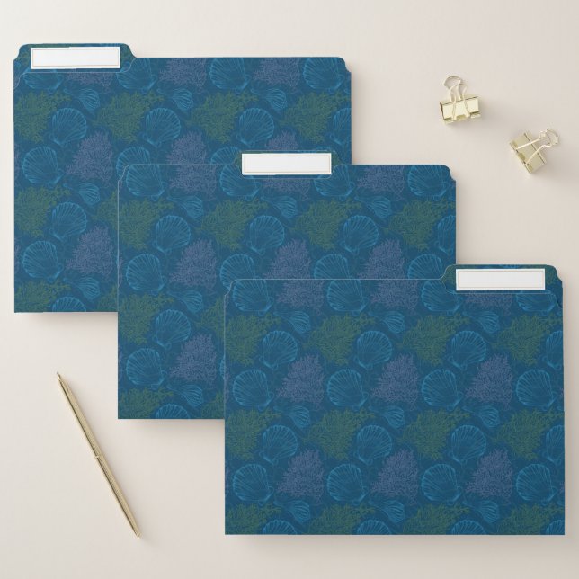 Vintage Sea Pattern File Folder (Set)