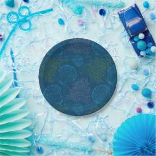 Vintage Sea Pattern Paper Plates