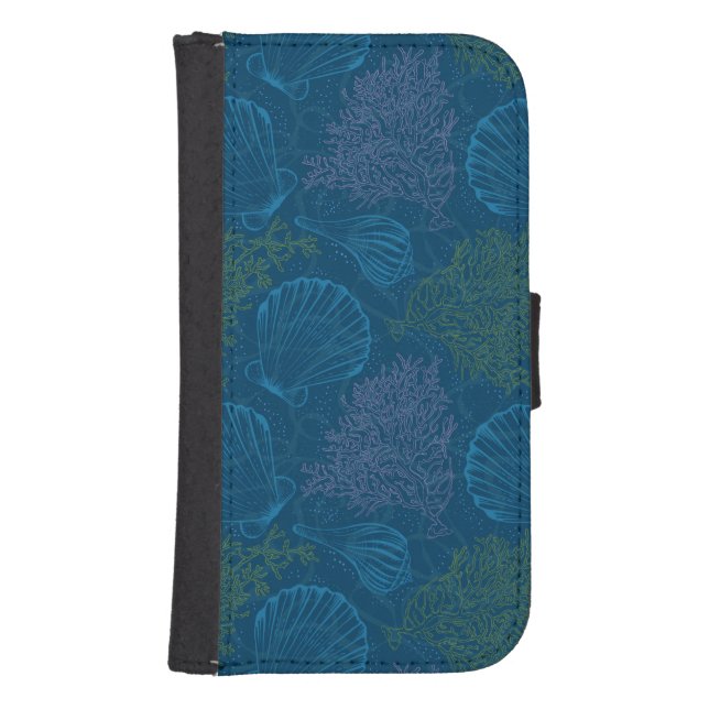 Vintage Sea Pattern Samsung Galaxy Wallet Case (Front)