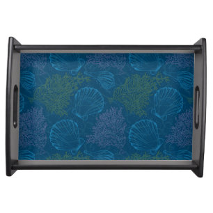Vintage Sea Pattern Serving Tray