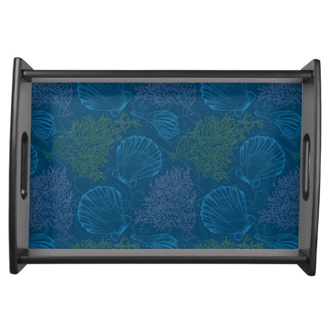 Vintage Sea Pattern Serving Tray (Front)