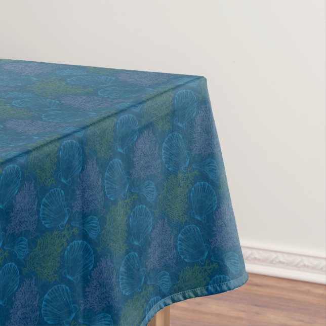 Vintage Sea Pattern Tablecloth (In Situ)