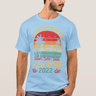 Vintage Sea Sand Sun Vacation 2022 St. Maarten Bea T-Shirt