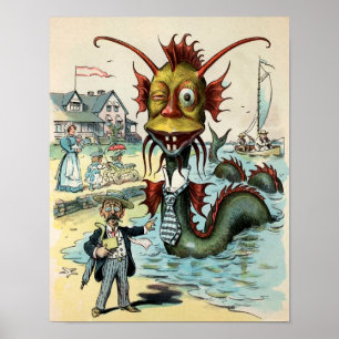 Vintage Sea Serpent Poster