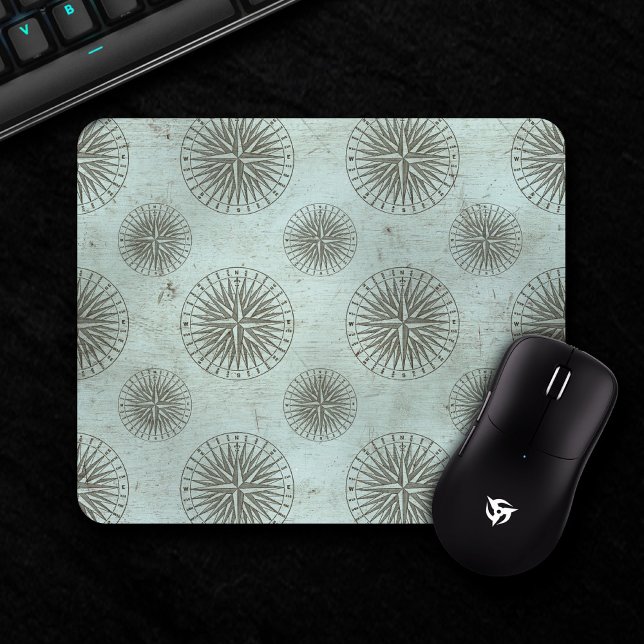 Vintage Sea Shanty | Steampunk Compass Ephemera Mouse Pad (Creator Uploaded)