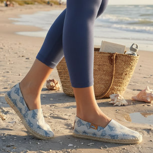 Vintage Sea Shell Pattern Espadrilles