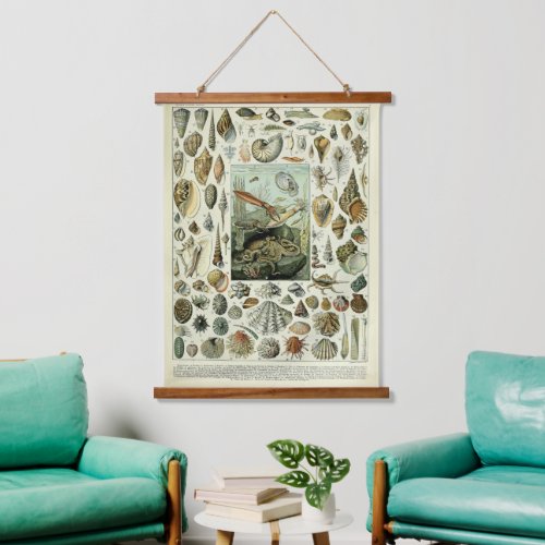 Vintage Sea Shells by Adolphe Millot Hanging Tapestry