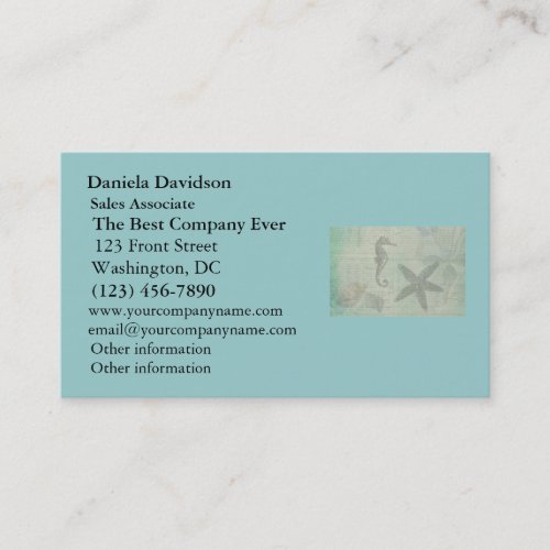 Vintage Sea Shells, Starfish, and SeaHorse Business Card