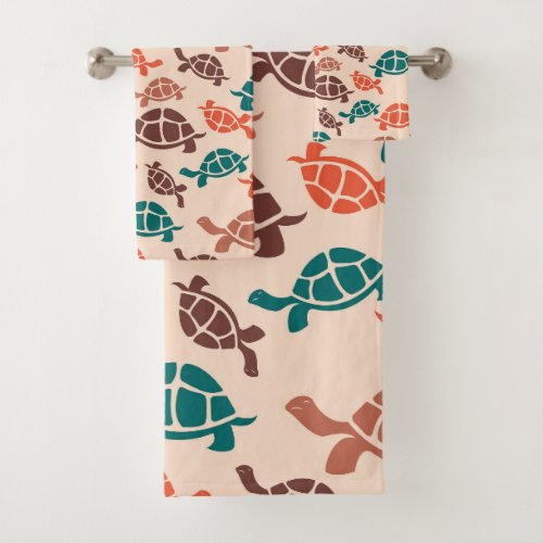Vintage Sea Turtle Bath Towel Set