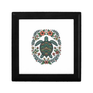 Vintage Sea Turtle Floral Vector Design_1 Gift Box