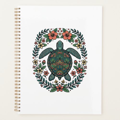 Vintage Sea Turtle Floral Vector Design_1 Planner