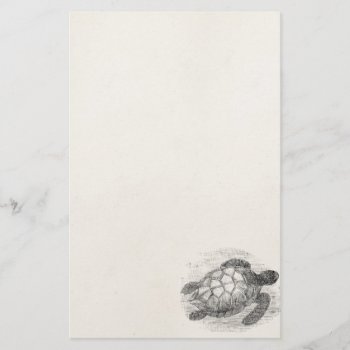 Vintage Sea Turtle Personalized Marine Turtles Stationery by SilverSpiral at Zazzle